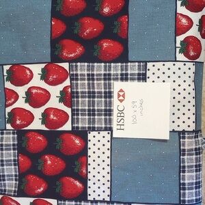 Strawberry Cotton Blend Fabric Lot, Cranston Print Works-Schwartz Liebman